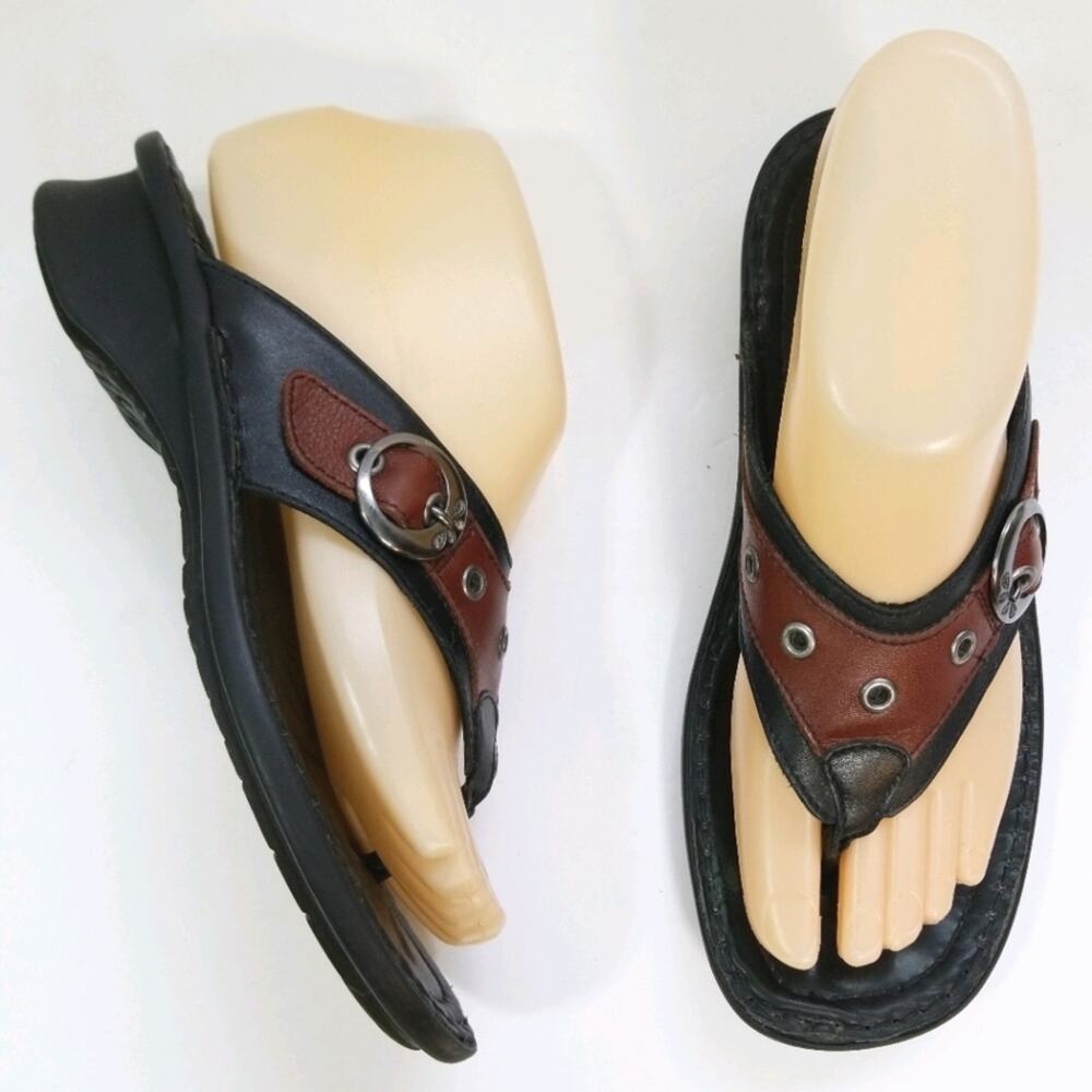 Joseph Seibel leather slides mules thong sandals 36